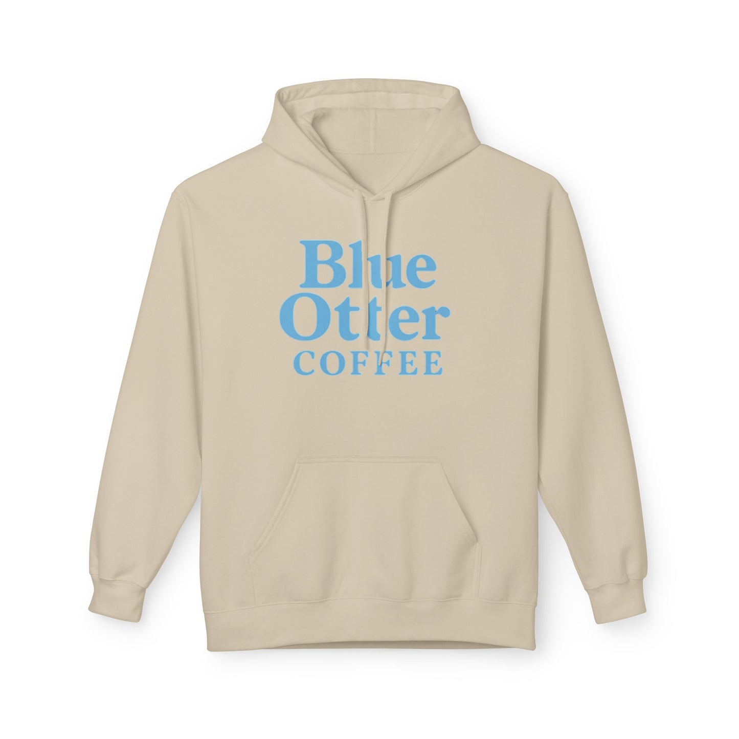Cozy Blue Otter Coffee Hoodie | Unisex Midweight Fleece Sweatshirt
