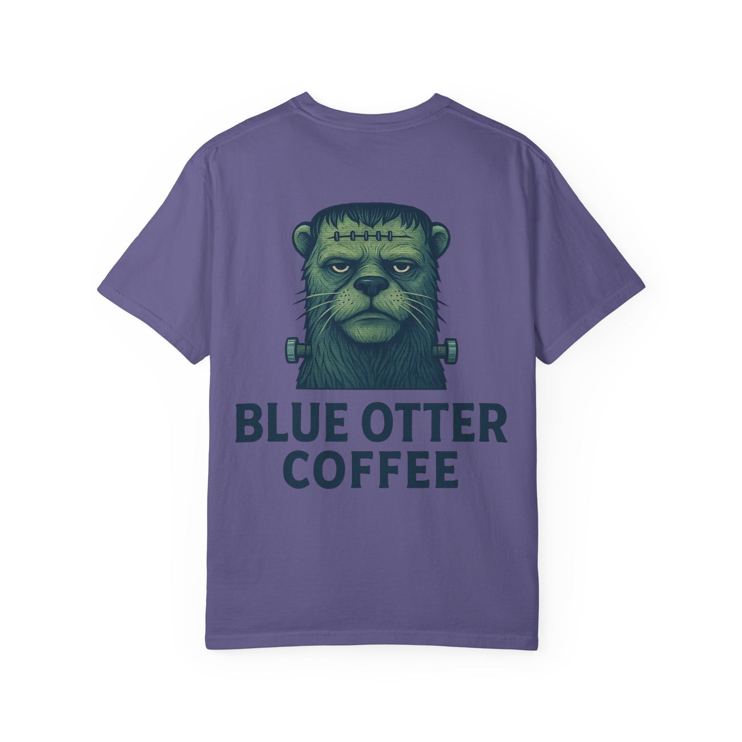 Blue Otter Coffee Frankenstein Tee, Halloween Apparel