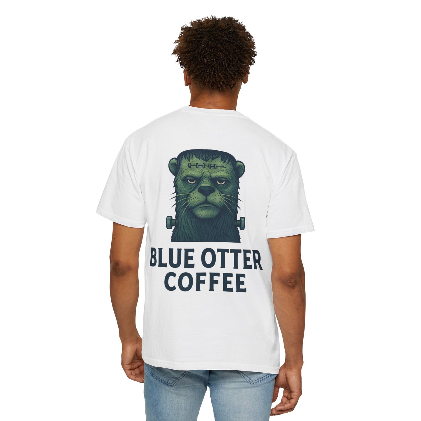 Blue Otter Coffee Frankenstein Tee, Halloween Apparel