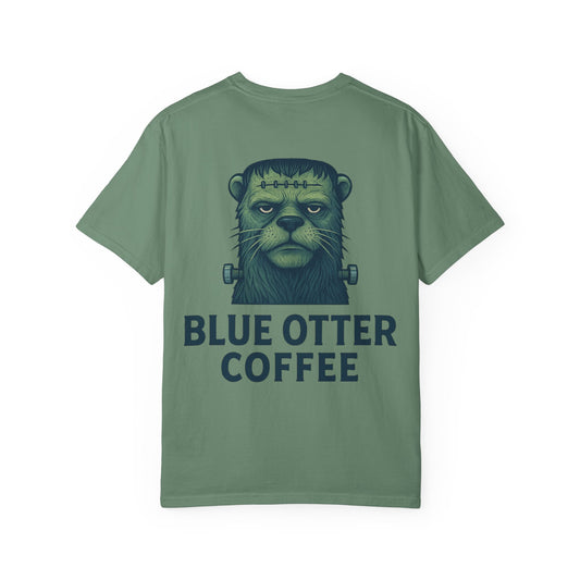 Blue Otter Coffee Frankenstein Tee, Halloween Apparel