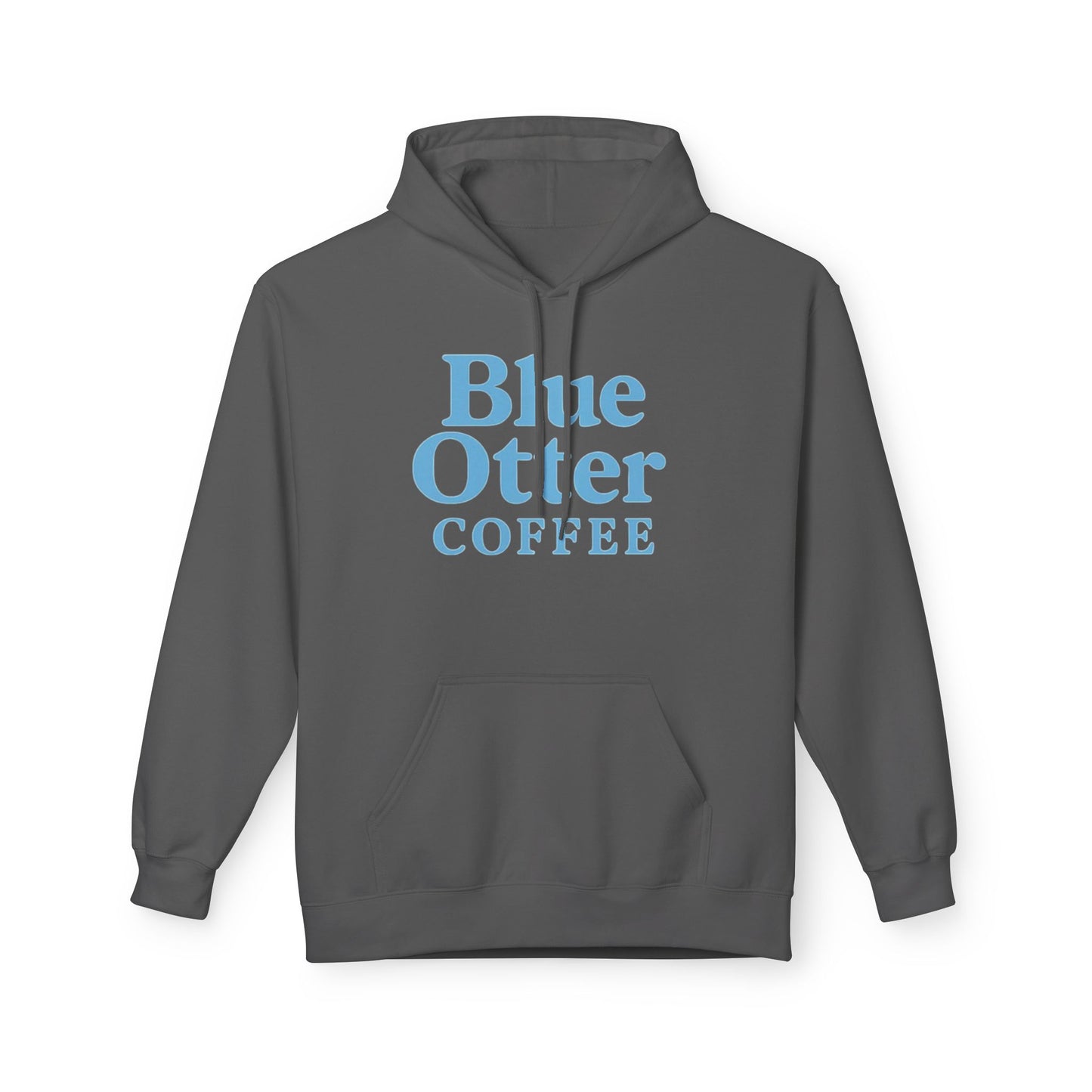Cozy Blue Otter Coffee Hoodie | Unisex Midweight Fleece Sweatshirt