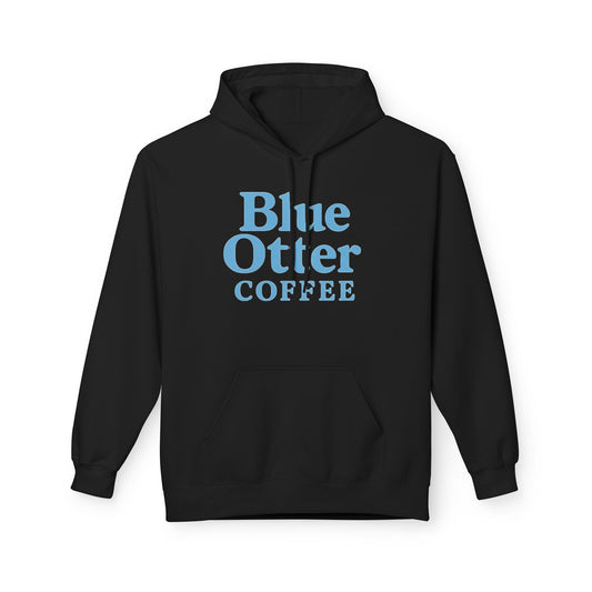 Cozy Blue Otter Coffee Hoodie | Unisex Midweight Fleece Sweatshirt