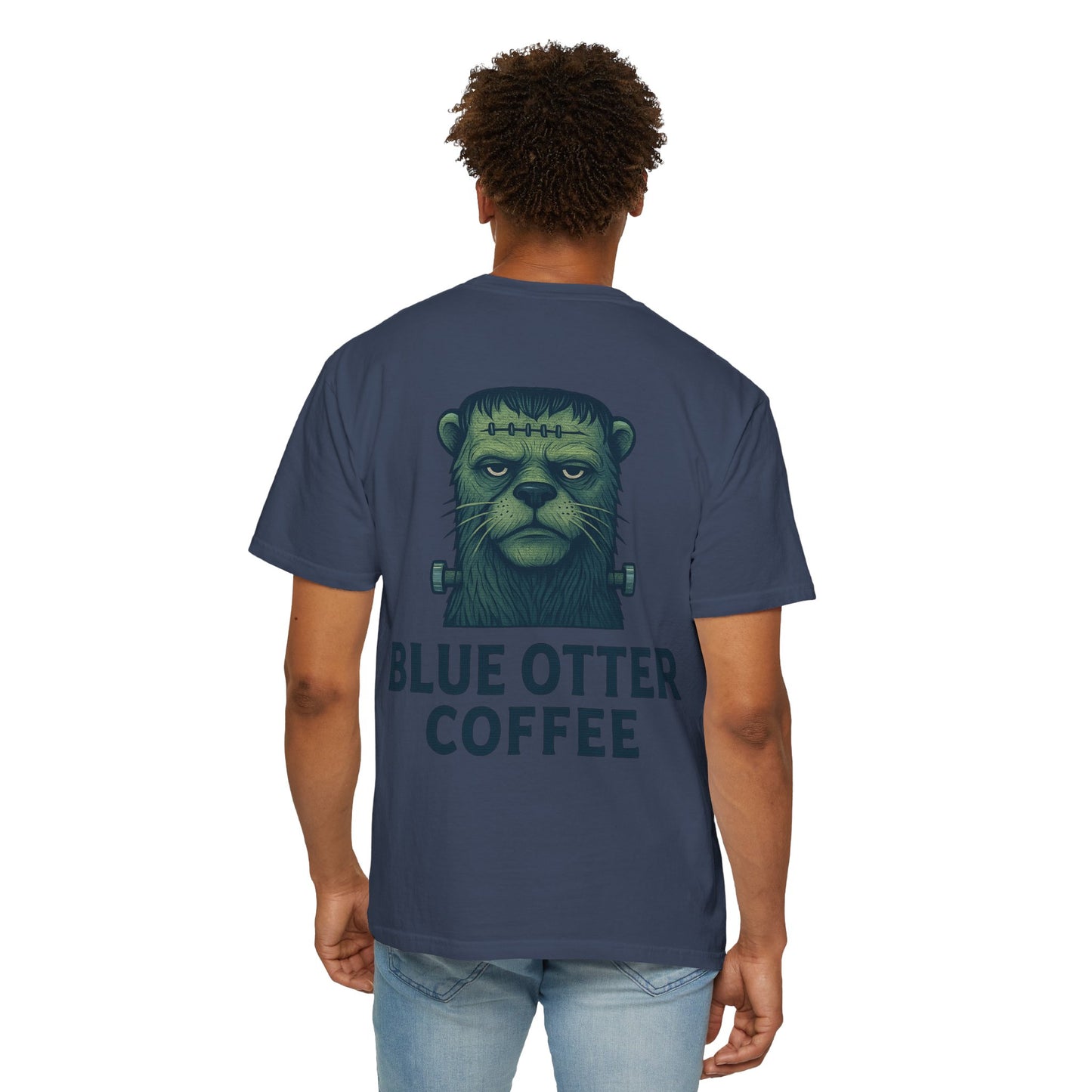 Blue Otter Coffee Frankenstein Tee, Halloween Apparel