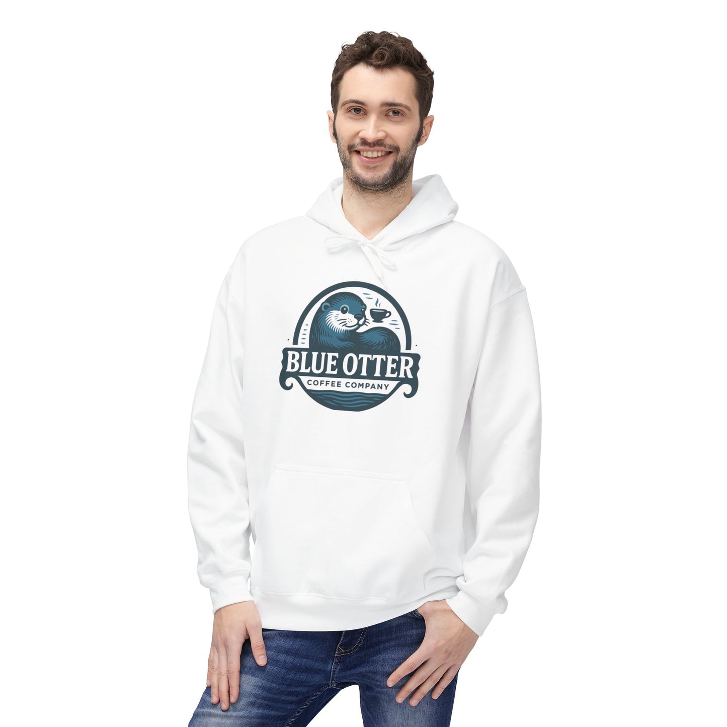 Blue Otter Coffee Company Logo Unisex Fleece Hoodie
