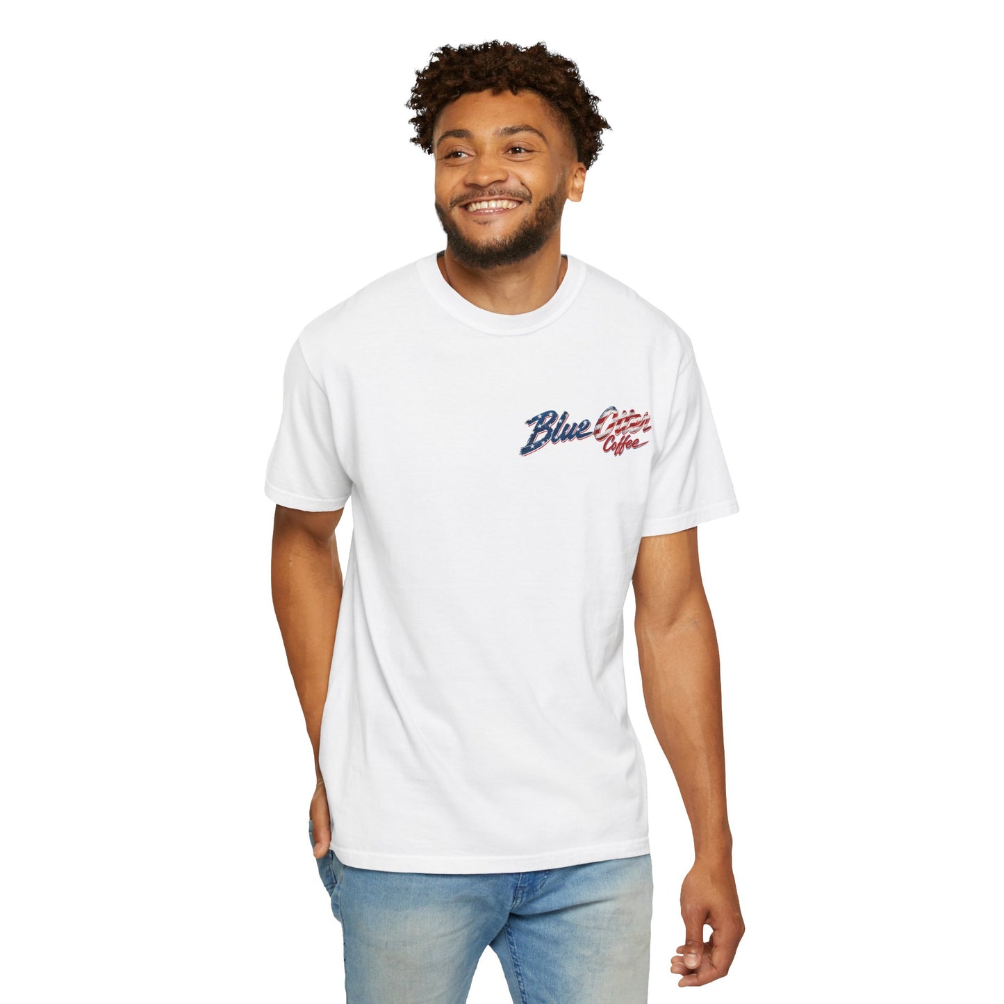 Otter Coffee T-Shirt — "Blue Otter Coffee" Retro Americana Graphic Tee