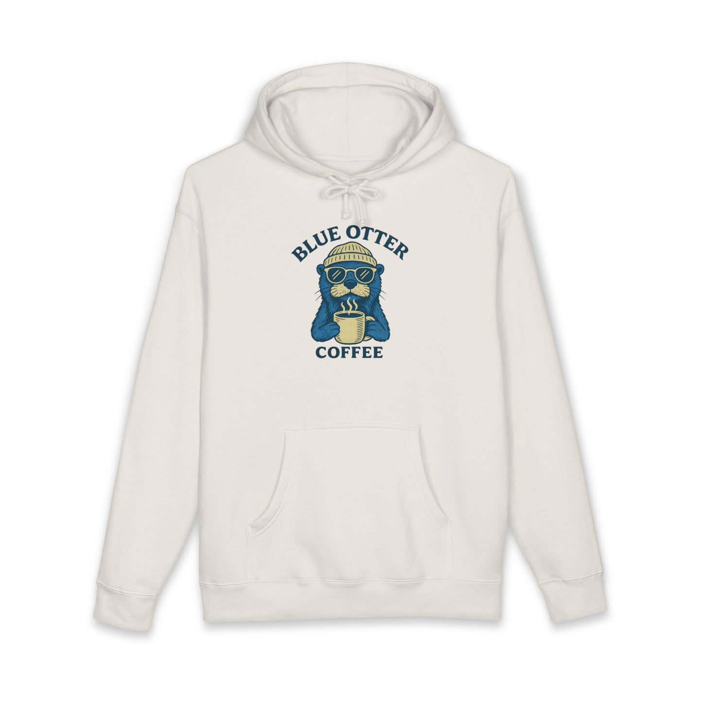 Coffee Otter Hoodie — "Blue Otter Coffee" Cozy Graphic Sweatshirt
