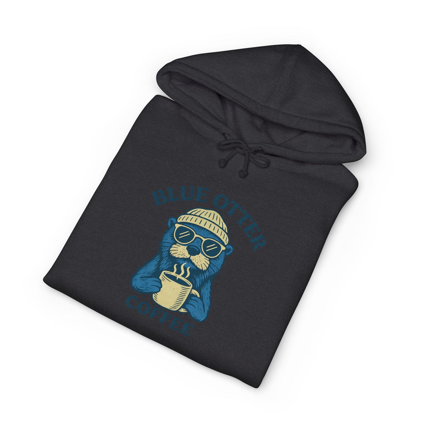 Coffee Otter Hoodie — "Blue Otter Coffee" Cozy Graphic Sweatshirt