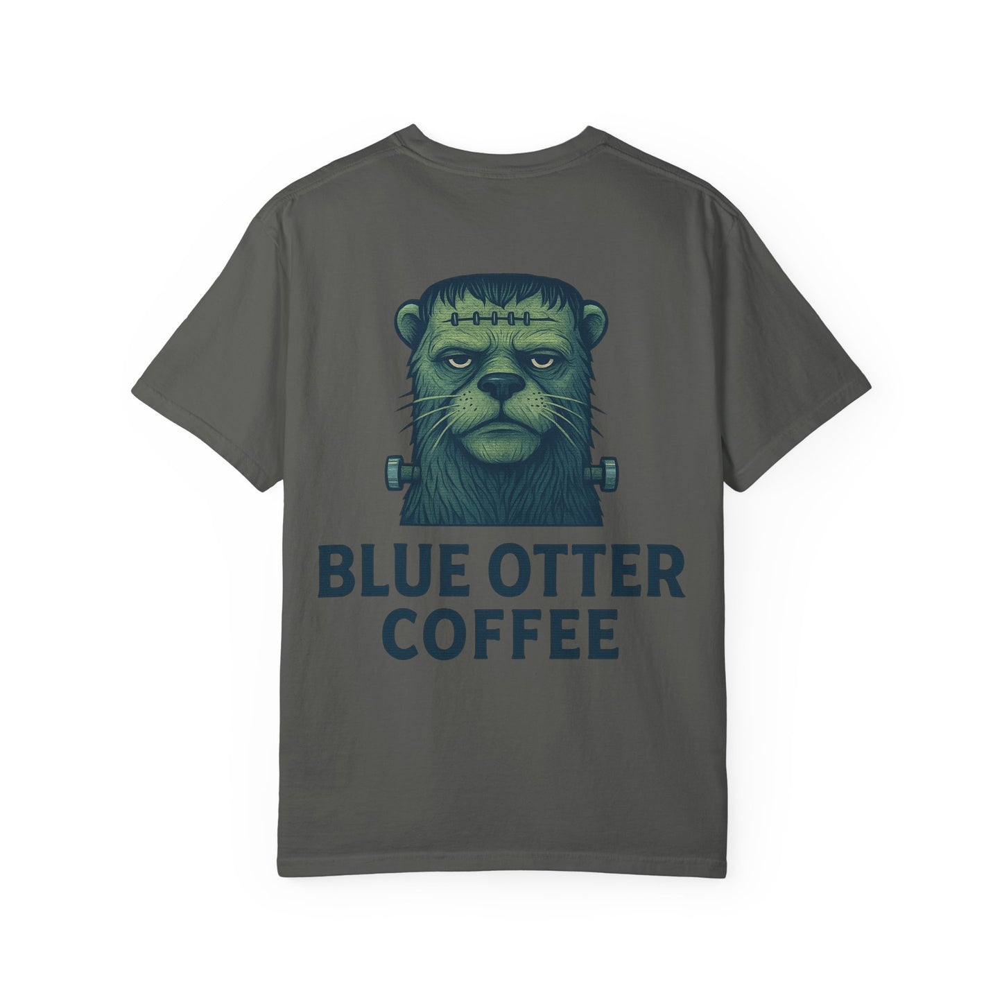 Blue Otter Coffee Frankenstein Tee, Halloween Apparel