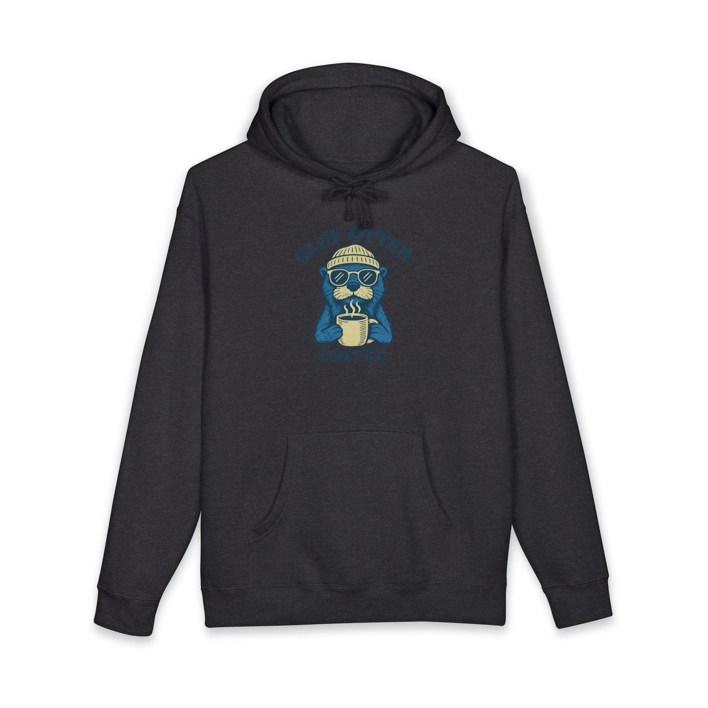 Coffee Otter Hoodie — "Blue Otter Coffee" Cozy Graphic Sweatshirt