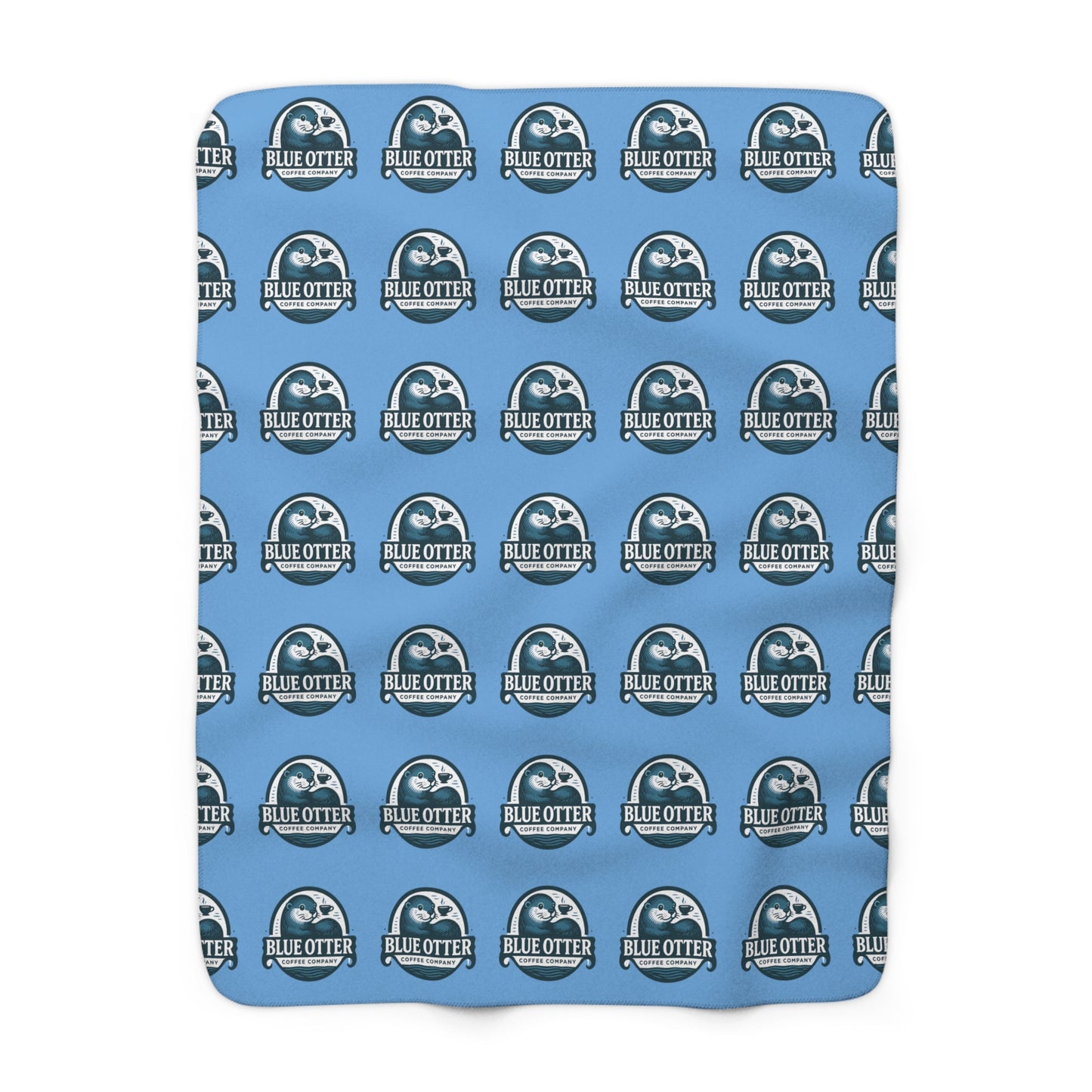 Cozy Sherpa Fleece Blanket - Blue Otter Design for Ultimate Comfort
