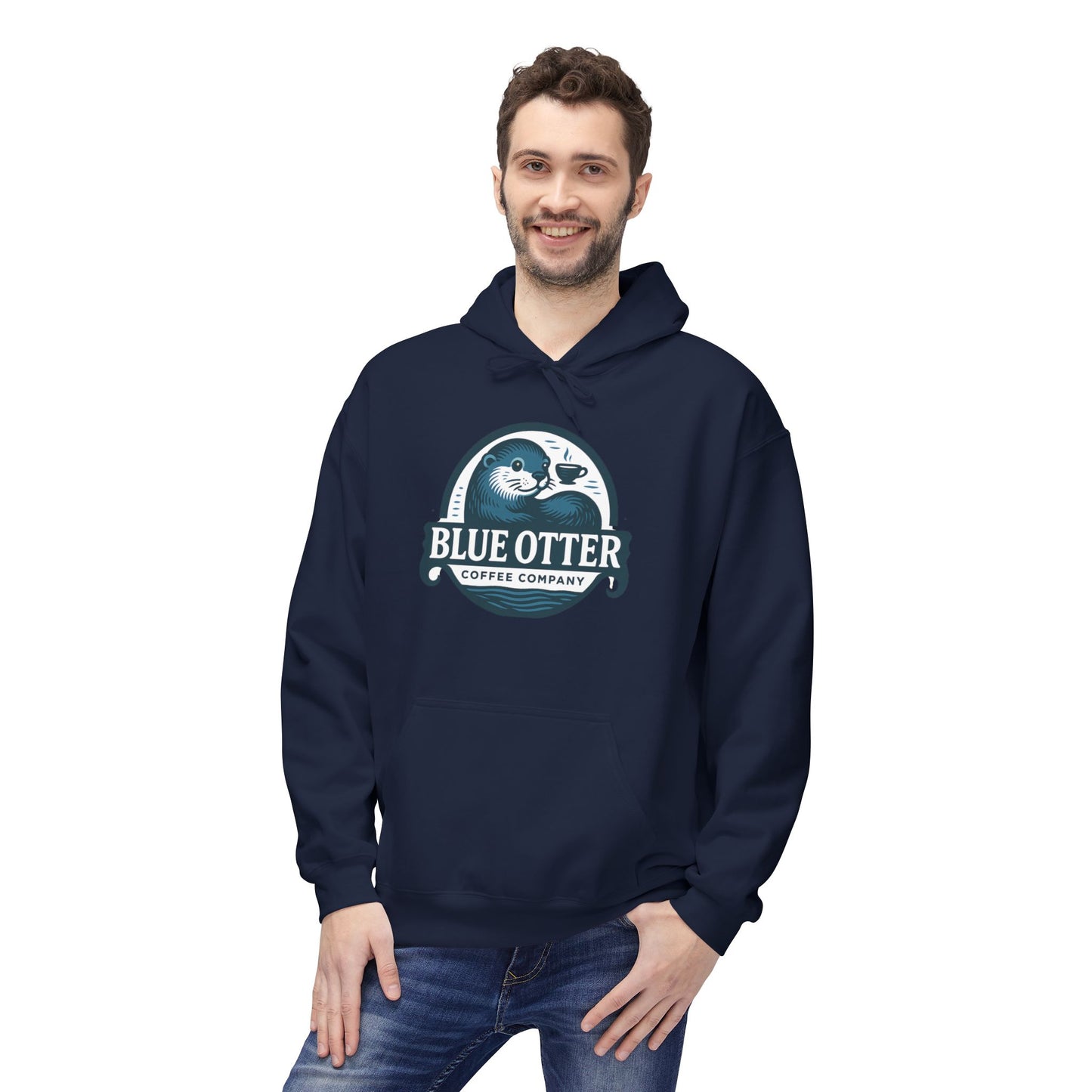 Blue Otter Coffee Company Logo Unisex Fleece Hoodie