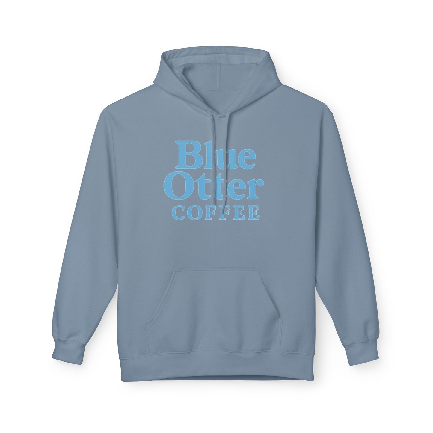 Cozy Blue Otter Coffee Hoodie | Unisex Midweight Fleece Sweatshirt