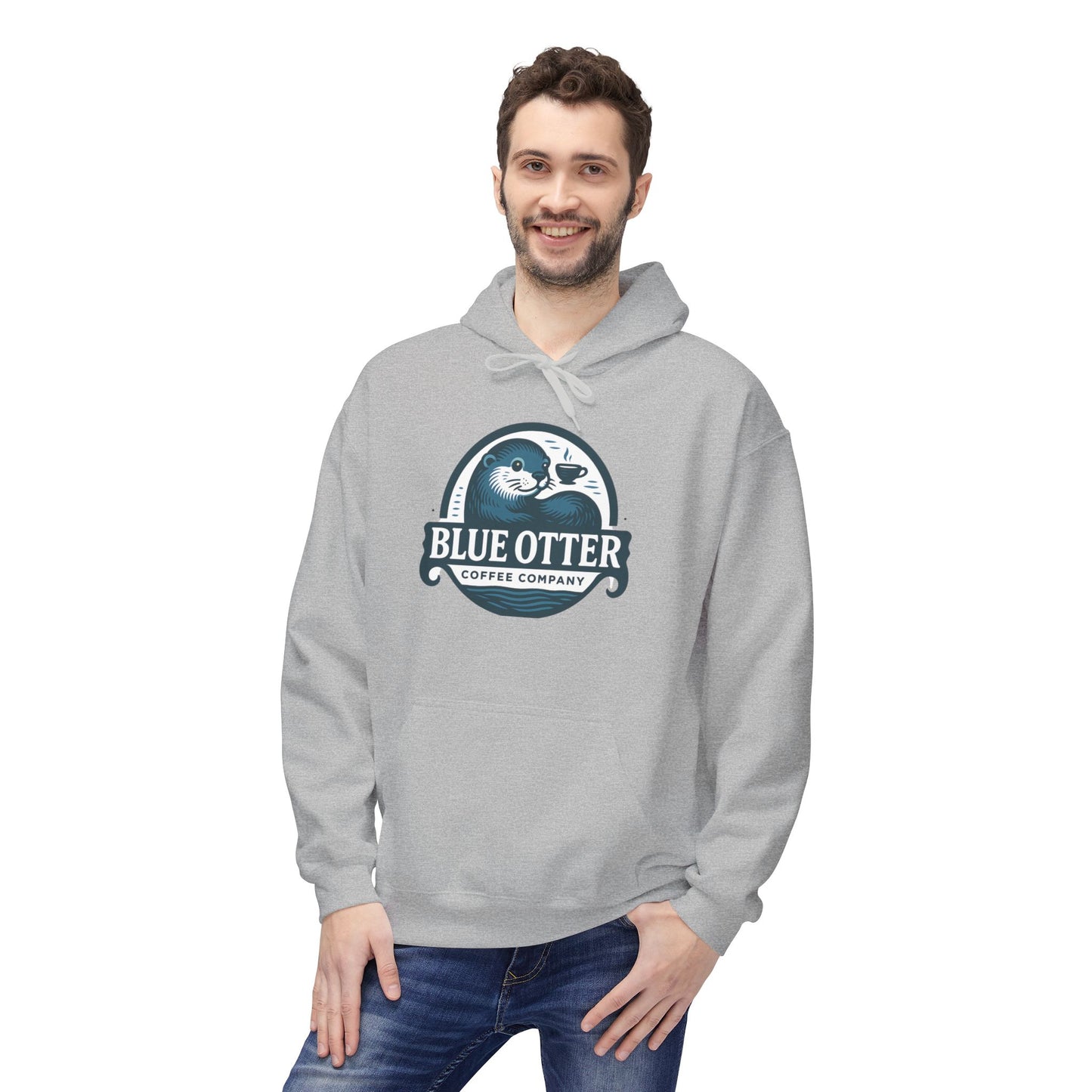 Blue Otter Coffee Company Logo Unisex Fleece Hoodie