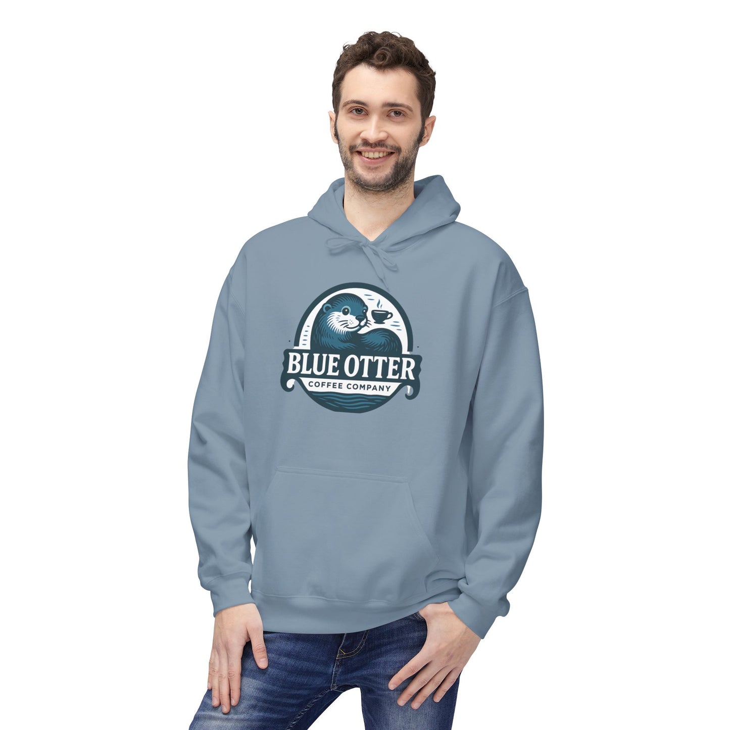 Blue Otter Coffee Company Logo Unisex Fleece Hoodie