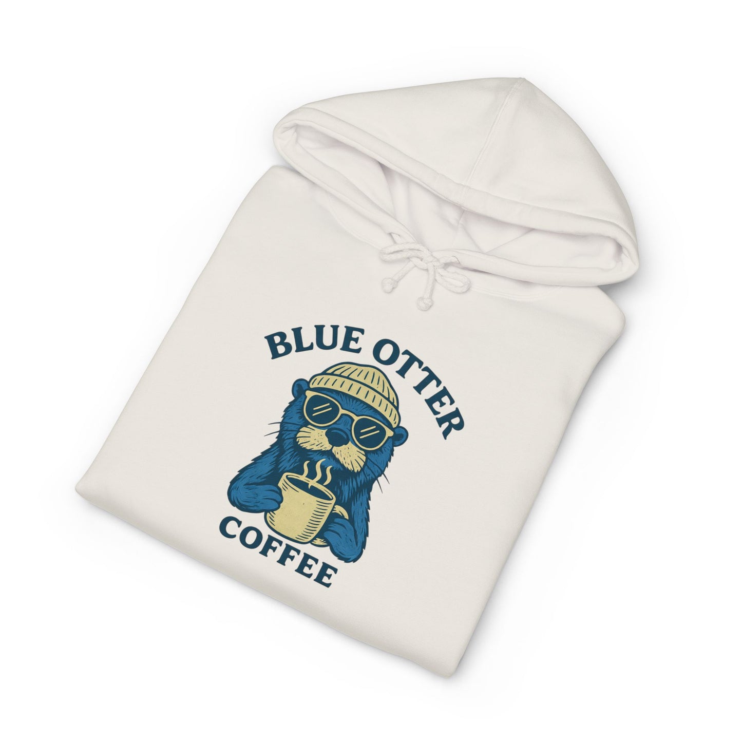 Coffee Otter Hoodie — "Blue Otter Coffee" Cozy Graphic Sweatshirt
