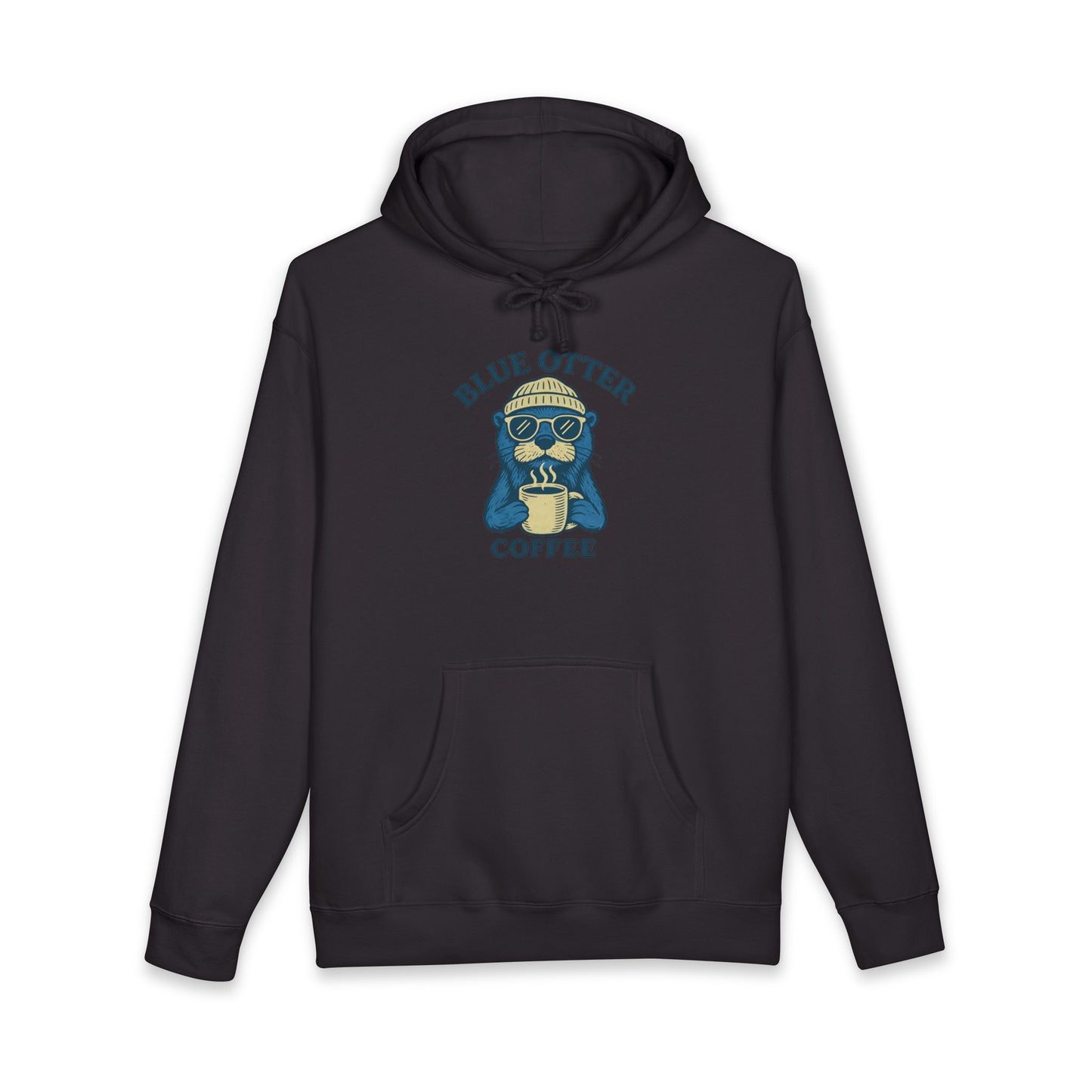 Coffee Otter Hoodie — "Blue Otter Coffee" Cozy Graphic Sweatshirt
