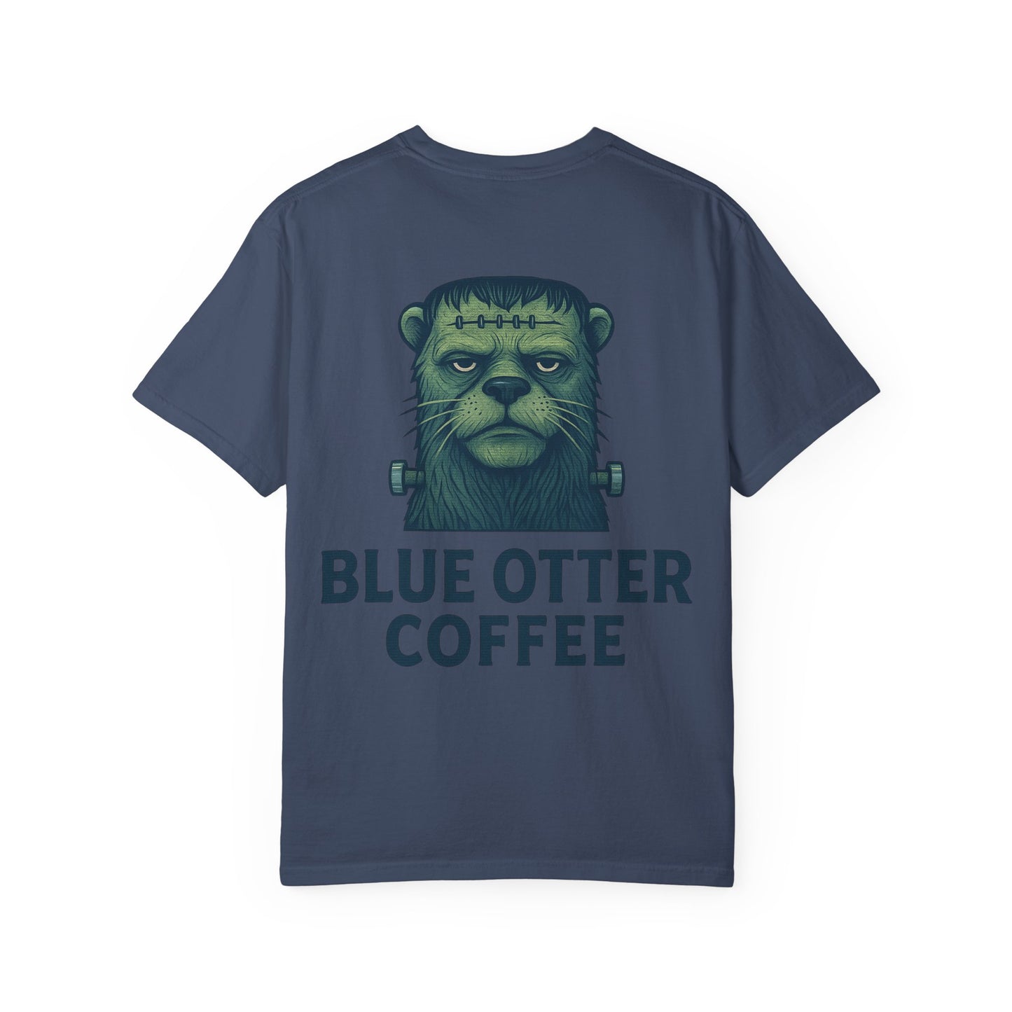 Blue Otter Coffee Frankenstein Tee, Halloween Apparel