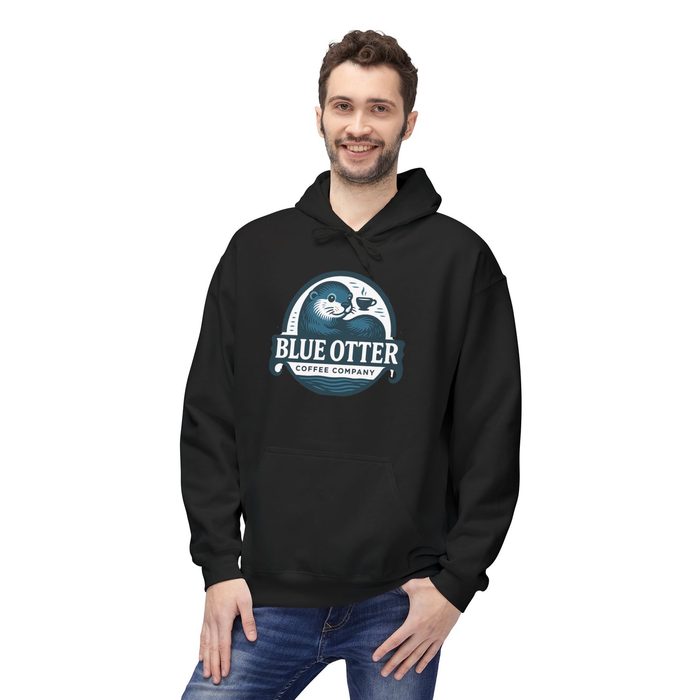 Blue Otter Coffee Company Logo Unisex Fleece Hoodie