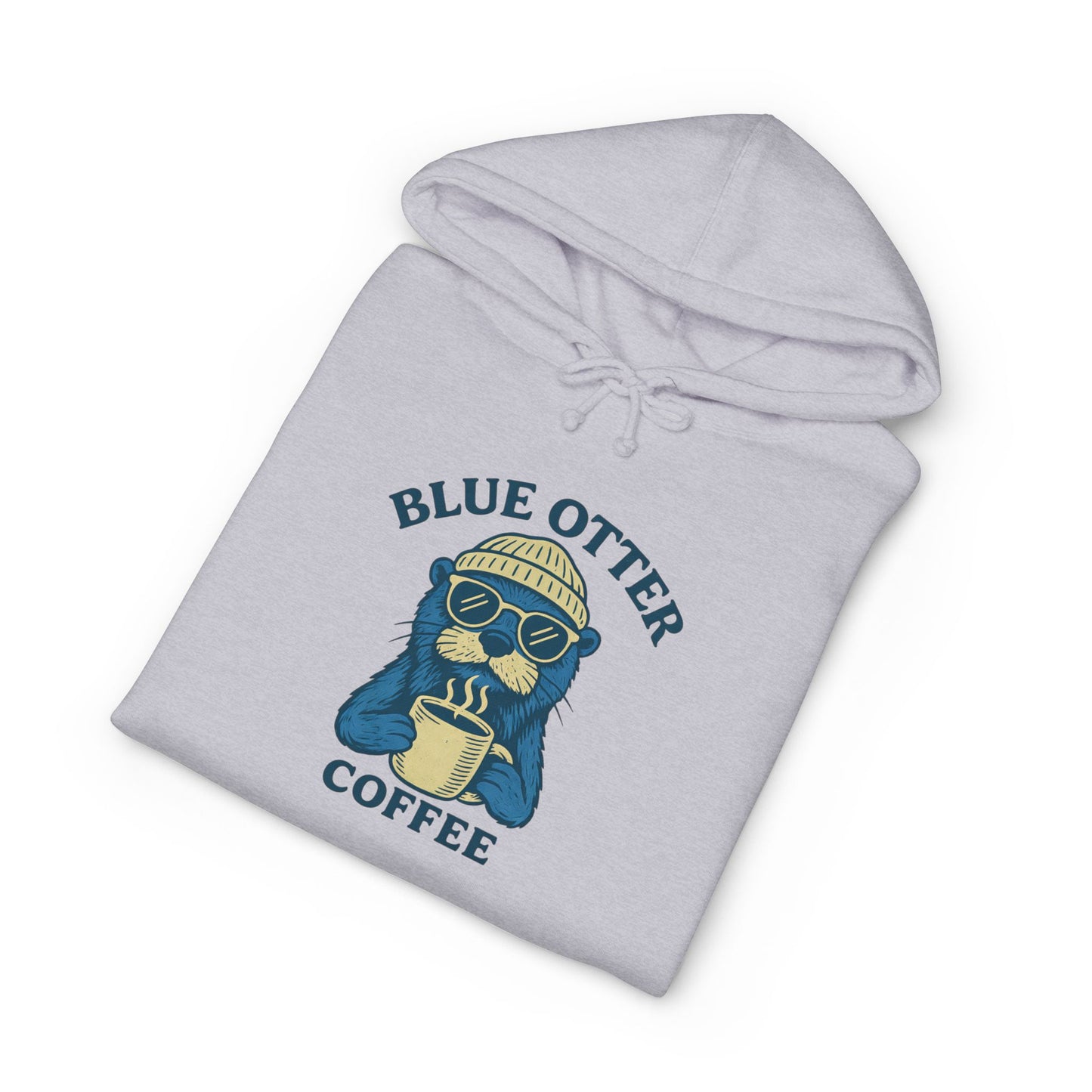 Coffee Otter Hoodie — "Blue Otter Coffee" Cozy Graphic Sweatshirt